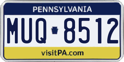 PA license plate MUQ8512