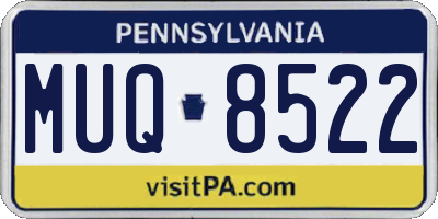 PA license plate MUQ8522
