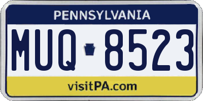 PA license plate MUQ8523