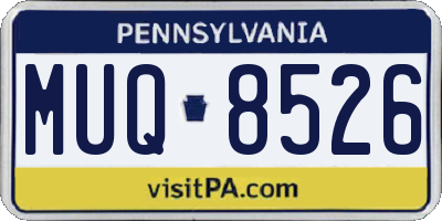 PA license plate MUQ8526