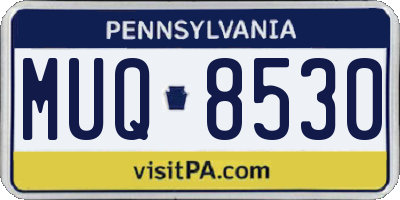 PA license plate MUQ8530