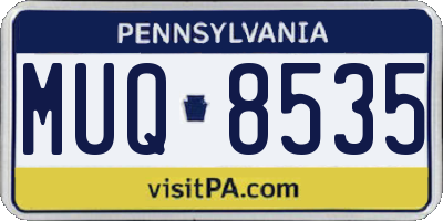 PA license plate MUQ8535