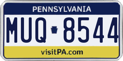 PA license plate MUQ8544