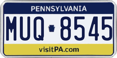 PA license plate MUQ8545