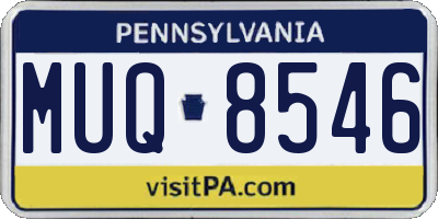 PA license plate MUQ8546