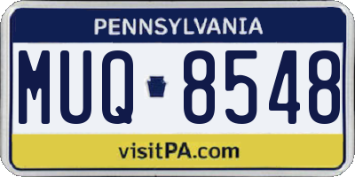 PA license plate MUQ8548