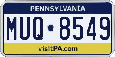 PA license plate MUQ8549