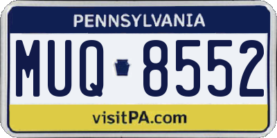 PA license plate MUQ8552