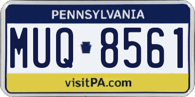 PA license plate MUQ8561