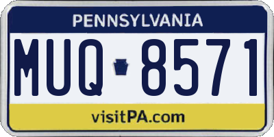 PA license plate MUQ8571