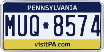PA license plate MUQ8574