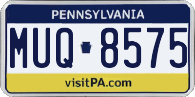 PA license plate MUQ8575