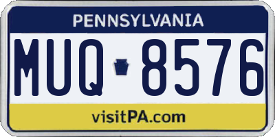 PA license plate MUQ8576