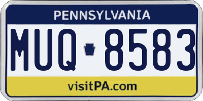 PA license plate MUQ8583
