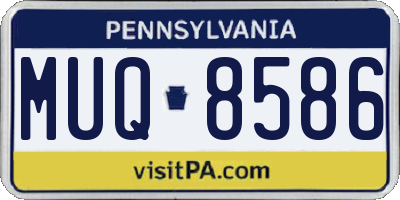 PA license plate MUQ8586