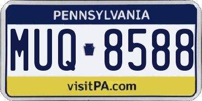 PA license plate MUQ8588