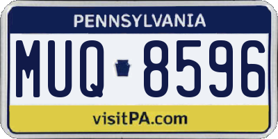 PA license plate MUQ8596