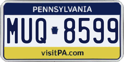 PA license plate MUQ8599
