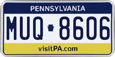 PA license plate MUQ8606