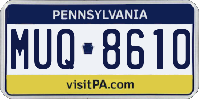 PA license plate MUQ8610