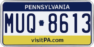 PA license plate MUQ8613