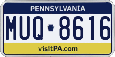 PA license plate MUQ8616