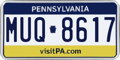 PA license plate MUQ8617