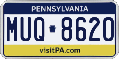PA license plate MUQ8620