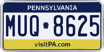 PA license plate MUQ8625