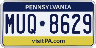 PA license plate MUQ8629