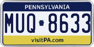 PA license plate MUQ8633
