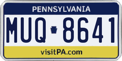 PA license plate MUQ8641