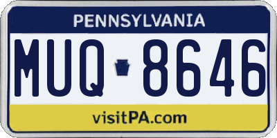 PA license plate MUQ8646