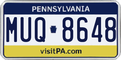 PA license plate MUQ8648