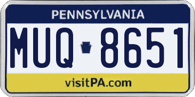PA license plate MUQ8651
