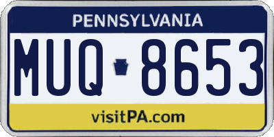 PA license plate MUQ8653
