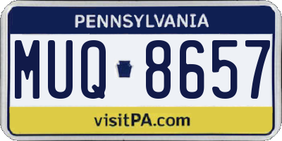 PA license plate MUQ8657