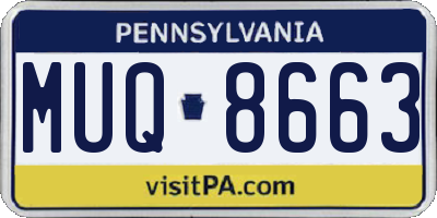 PA license plate MUQ8663