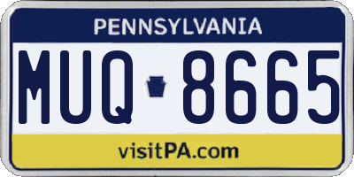 PA license plate MUQ8665