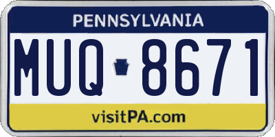 PA license plate MUQ8671