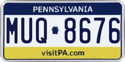 PA license plate MUQ8676