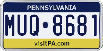 PA license plate MUQ8681