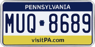 PA license plate MUQ8689