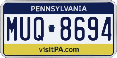 PA license plate MUQ8694
