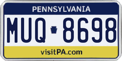 PA license plate MUQ8698