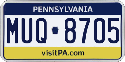 PA license plate MUQ8705