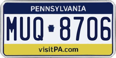 PA license plate MUQ8706