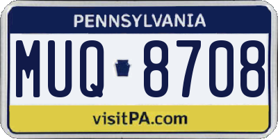 PA license plate MUQ8708
