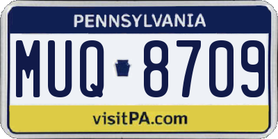 PA license plate MUQ8709