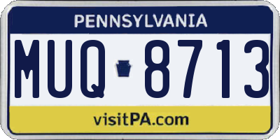 PA license plate MUQ8713